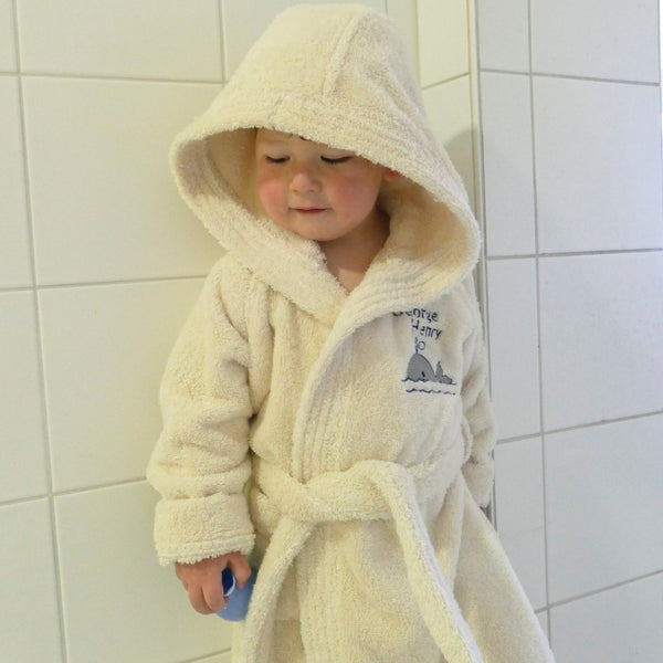 ....Personalised Hooded Toweling Bathrobe..Peignoir de bain avec capuchon personnalisé....