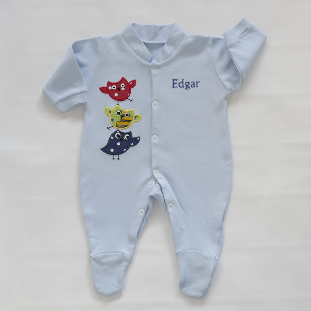 Baby Blue Organic Sleepsuit