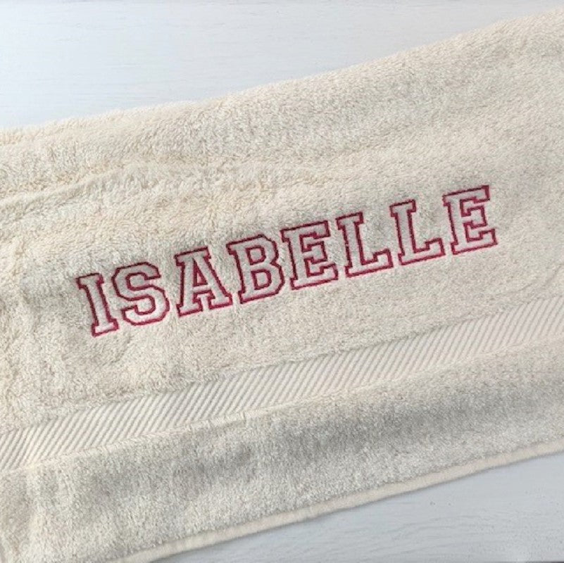 ....Personalised Organic Terry Cotton Hand Towel..Serviette de toilette éponge personnalisés....