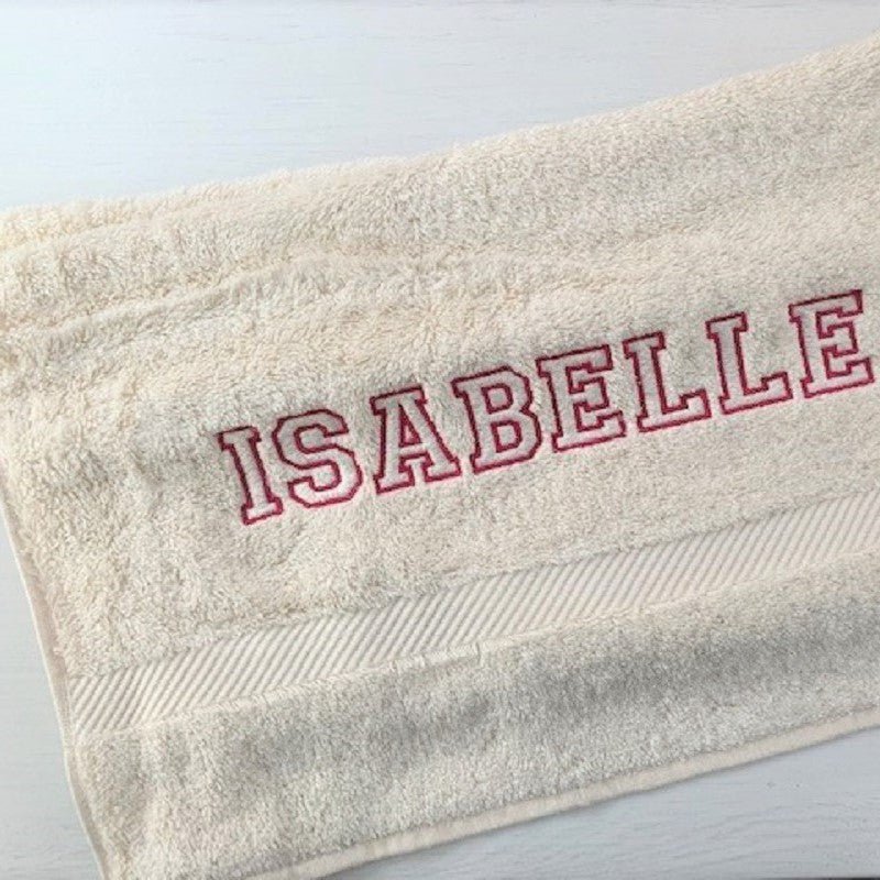 ....Personalised Organic Terry Cotton Hand Towel..Serviette de toilette éponge personnalisés....