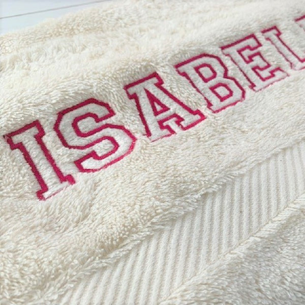 ....Personalised Organic Terry Cotton Hand Towel..Serviette de toilette éponge personnalisés....