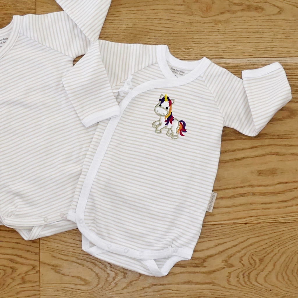 ....2 Pack Long-Sleeved Wrap-Style Bodysuits | 0-6mths..2 Pack de bodies enveloppants à manches longues | 0-6mois....